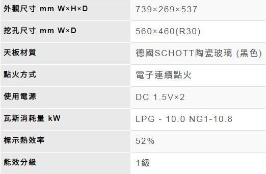 【日成】Rinnai林內牌爐連烤RB71AM5U32S-VW-TR嵌入式瓦斯爐＋小烤箱 