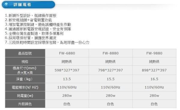 【日成】豪山牌80cm FW-8880W 懸掛式烘碗機.熱風循環.無臭氧殺菌 桃園廚具,日成,日成廚衛,日成廚衛生活館,廚具行,日成廚具,豪山,懸掛式,烘碗機,熱風循環