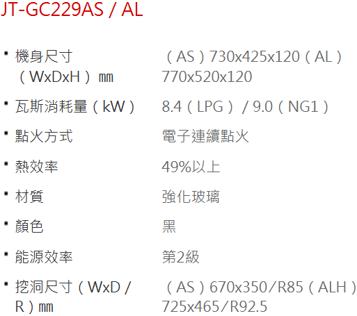 【日成】喜特麗.大面板玻璃檯面爐 JT-GC229AL 送基本安裝 桃園廚具,日成,日成廚衛生活館,日成廚具,廚具,喜特麗,瓦斯爐,高品質合金旋鈕,大面板,甜甜價