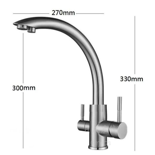 【日成】廚房三用龍頭.不銹鋼材質 Rech-42 (含淨水器出口) 
