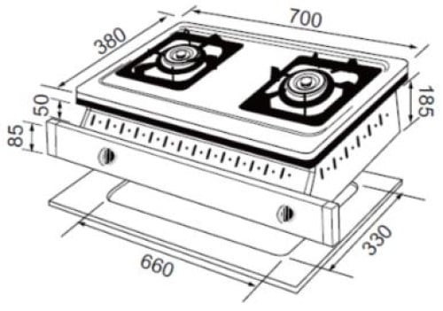 JT-2268S-喜特麗-嵌入式-正三環-全銅爐頭-整台不銹鋼-鑄鐵爐架穩固-瓦斯爐-尺寸