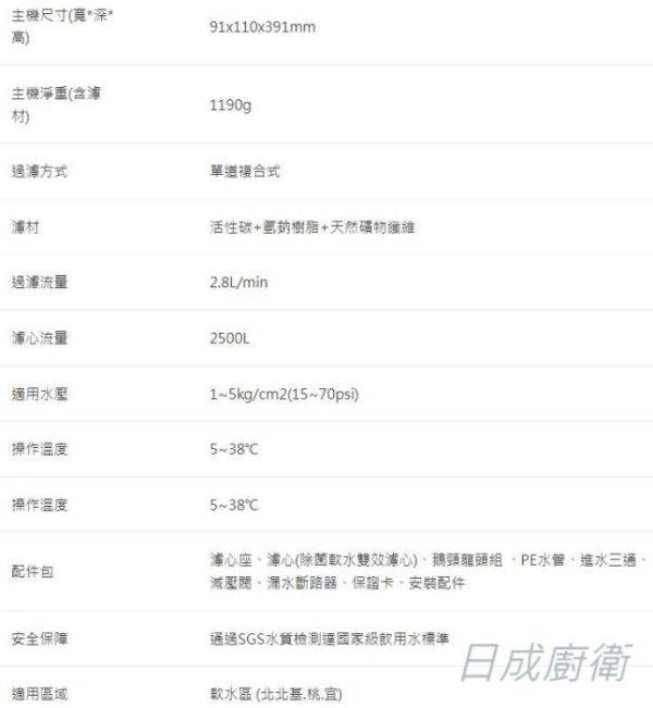 【日成】櫻花牌 生飲淨水器 P0771 除菌.軟水雙效 