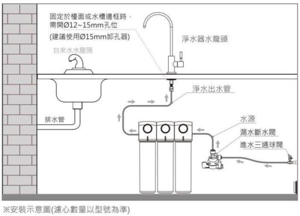 【日成】林內牌 廚下型雙道式淨水器 (含龍頭) RWP-F200 