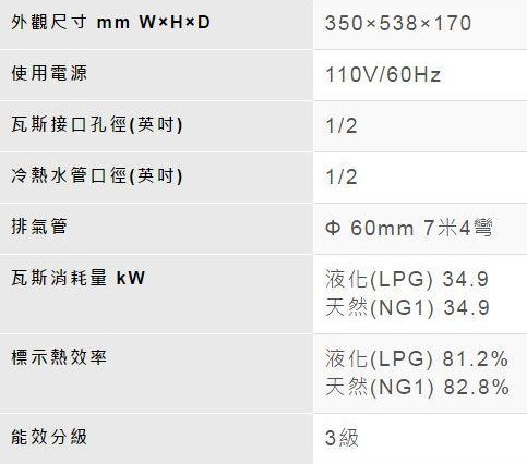 【日成】林內牌.日本原裝進口 REU-V1611WFA-TR 屋內強制排氣型16L熱水器 