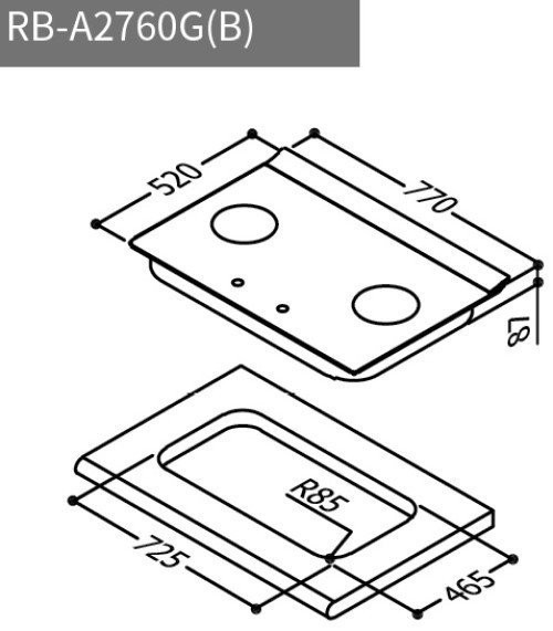【日成】林內牌檯面爐.緻溫 RB-A2760G 玻璃大面板 