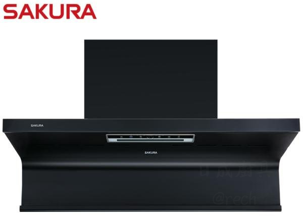 櫻花-AI近吸除油煙機-渦輪變頻-黑玻璃面板-DR7396HL-側面設計