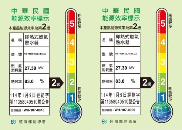 【日成】莊頭北13L數位恆溫強制排氣型熱水器(TH-7139FE) 零件五年保固 