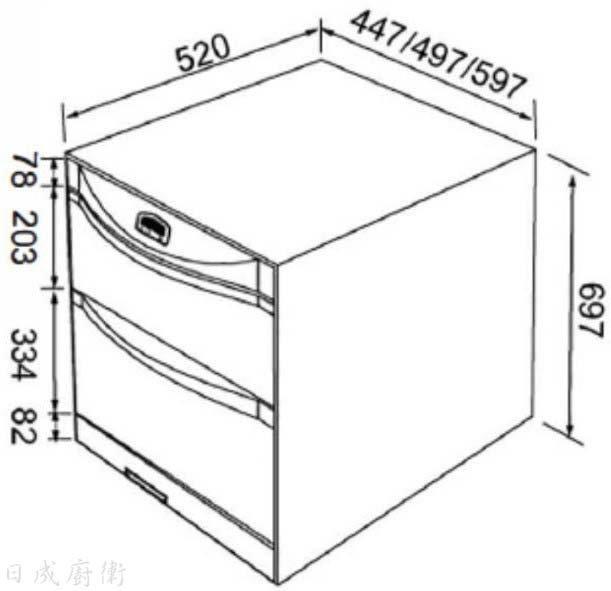 JT-3056Q 安裝尺寸圖 寬497x高697mm