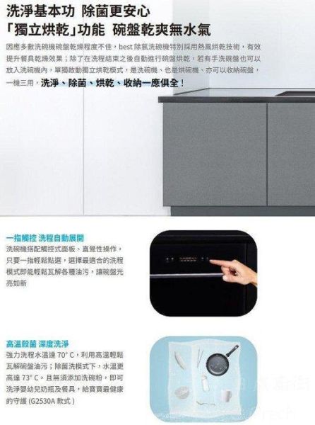 【日成】best半嵌式洗碗機 110V 12人份 G2216 