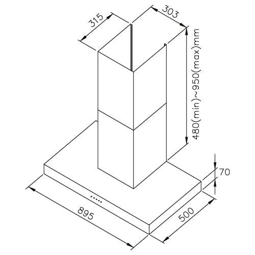 TR-5895-90公分-莊頭北-導流板-雙片-腔攏煙-歐化-Turbo增壓-油煙機-尺寸