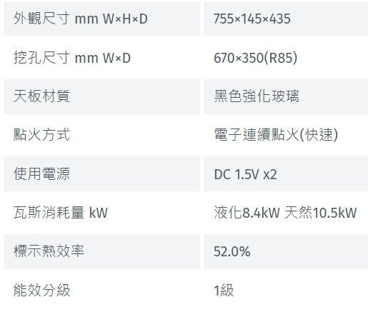 【日成】林內牌檯面爐 彩焱 RB-L2620G(B) 玻璃雙口爐 