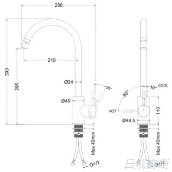 【日成】de.luxso廚房龍頭.不銹鋼材質 DF-7100ST+ 萬向.有花灑 