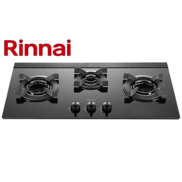【日成】林內牌 RB-N3811G(B) 顯示火力旋鈕.內焰三口玻璃品字檯面爐 桃園廚具,日成,日成廚衛,日成廚衛生活館,廚具行,日成廚具,林內,瓦斯爐,品字爐,甜甜價