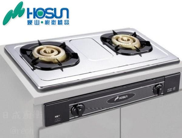 豪山牌 HOSUN SK-2051S 嵌入式瓦斯爐:不鏽鋼面板、大火力三環爐頭設計