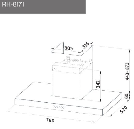 【日成】林內牌80cm倒T式排油煙機 RH-8171 直吸導流設計 
