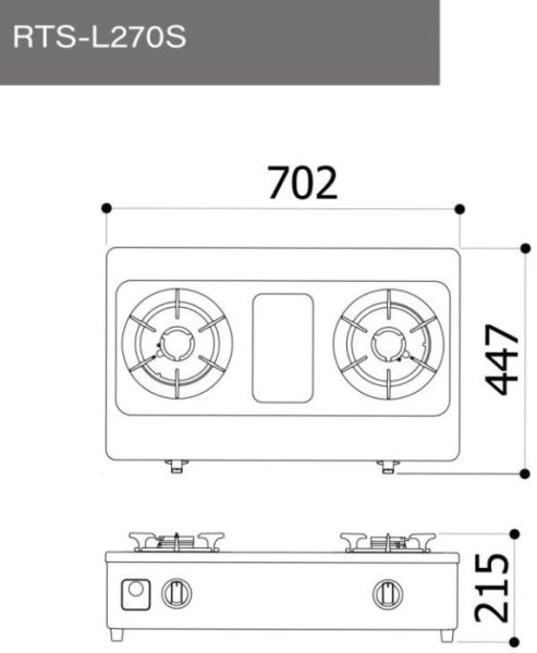 【日成】林內牌 台爐 彩焱不銹鋼雙口爐 RTS-L270S 