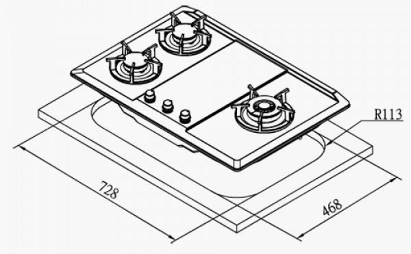【日成】莊頭北.保潔 三口不鏽鋼 TG-8533S 檯面式瓦斯爐 