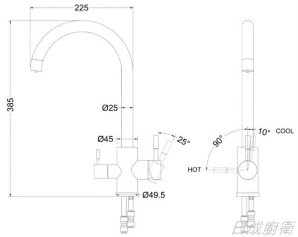 【日成】de.luxso 廚房檯面龍頭.三用.不銹鋼材質 DF-7611ST- 有花灑 
