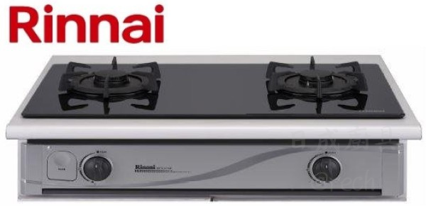 Rinnai-林內-RBTS-271GF-LOTUS-高效率蓮花火-玻璃崁入式二口瓦斯爐-黑玻璃