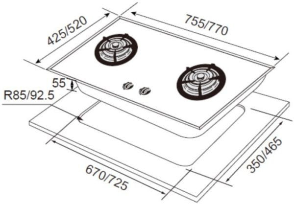 【日成】喜特麗二口檯面爐 定時 JT-GC299ASH 晶焱系列 桃園廚具,日成,日成廚具,日成廚衛生活館,廚具行,喜特麗,瓦斯爐,定時,防湯蓋,長時按壓自動關火