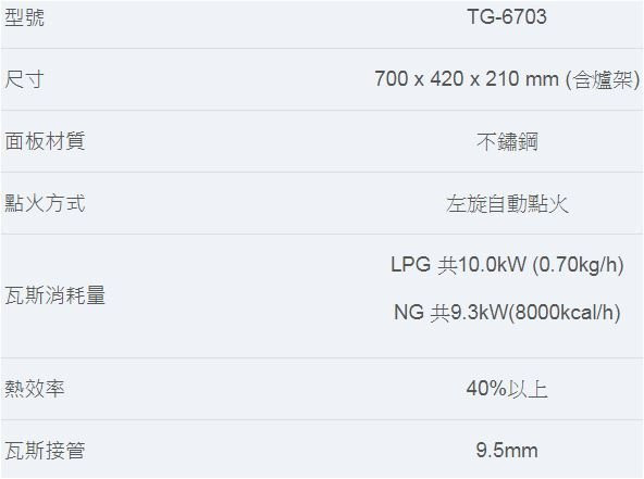 【日成】莊頭北.傳統式瓦斯爐 TG-6703 三環純銅.整台不銹鋼 