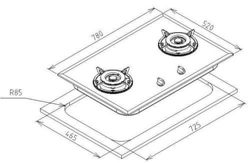 【日成】豪山牌.大面板 SB-2202 玻璃檯面式瓦斯爐 桃園廚具,日成,日成廚衛,日成廚衛生活館,廚具行,日成廚具,豪山,檯面爐,瓦斯爐,黑玻璃