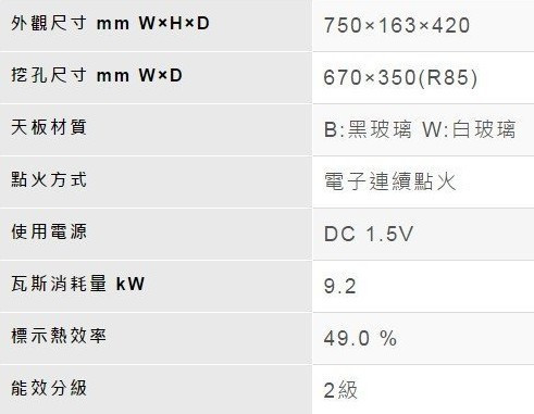 【日成】林內牌檯面爐.防漏系列 RB-202GH(W) 白玻璃面板 