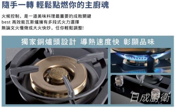 【日成】義大利 best 檯面式瓦斯爐 GH7300 不銹鋼面板 