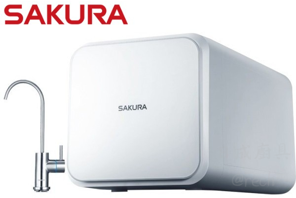 櫻花牌 P0231 跨世代 RO 淨水器主機與智慧龍頭,具備 600G 大出水量與即濾即飲功能。