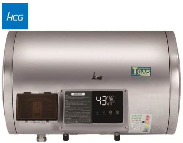 和成牌 HCG EHN15BAWQ1 橫掛式儲熱型電熱水器,15加侖定時定溫一級能效省電。