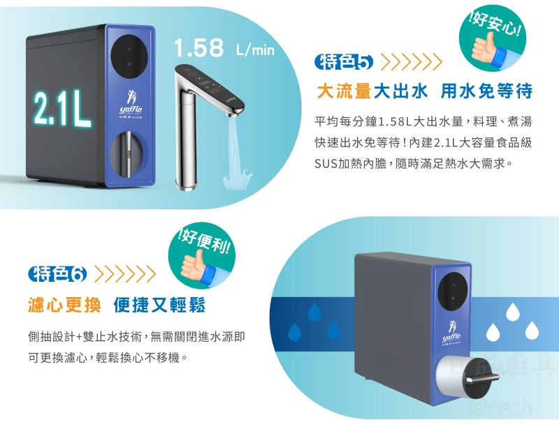 WH600-RO-淨熱一體機-淨熱機-亞爾浦-能效1級-6段溫控-節約省電設計-特色5