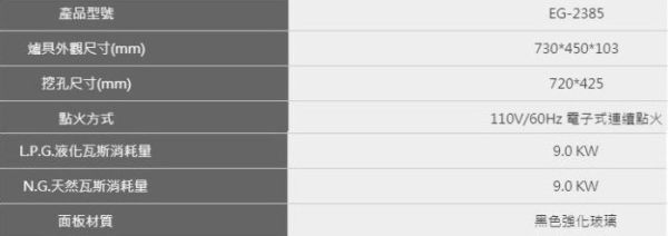 【日成】豪山牌二口檯面爐 EG-2385 大面板 觸控按鍵 智能連動 桃園廚具,日成,日成廚衛,日成廚衛生活館,廚具行,日成廚具,豪山,瓦斯爐,大面板,觸控