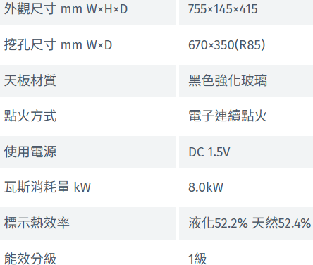 RB-N2601G瓦斯爐-林內-內焰-檯面式-檯面爐-日本專利-一級能效-火力集中-熄火安全裝置-規格