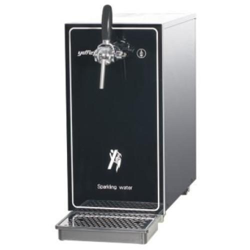 亞爾浦 Yaffle YS-162 檯面型微礦氣泡水機，黑色經典不鏽鋼機身外觀，適合家用與商用空間。