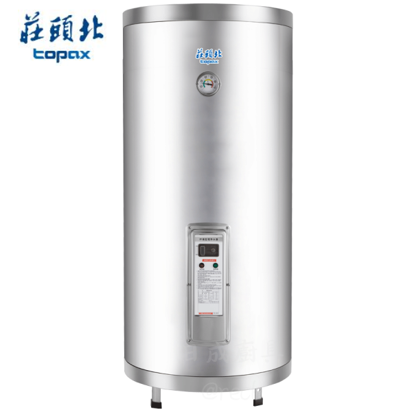 莊頭北 30加侖立式儲熱式電熱水器 TE-1305 白底商品主圖。廚衛家電首選,不鏽鋼外觀,提供穩定熱水與舒適洗浴體驗。