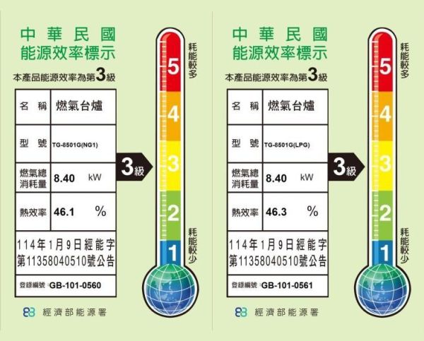 【日成】莊頭北二口檯面爐 TG-8501G 黑玻璃面板 檯面式瓦斯爐 