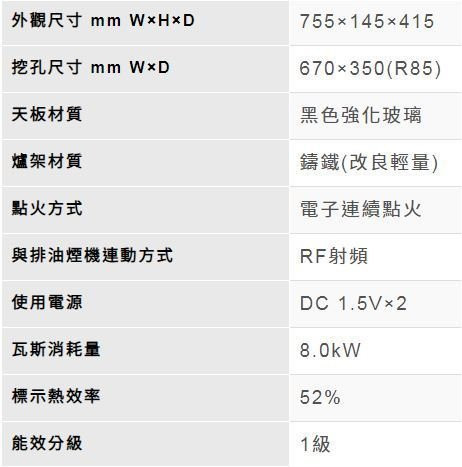 【日成】林內牌 RB-N218G(B) 二口檯面式瓦斯爐 內焰 智能連動 