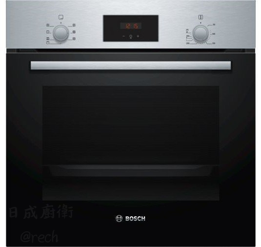 HBF133BR0N-烤箱-BOSCH-嵌入式-經典銀-快速加熱-電子時鐘兼計時器功能-3D熱風-節能式熱風