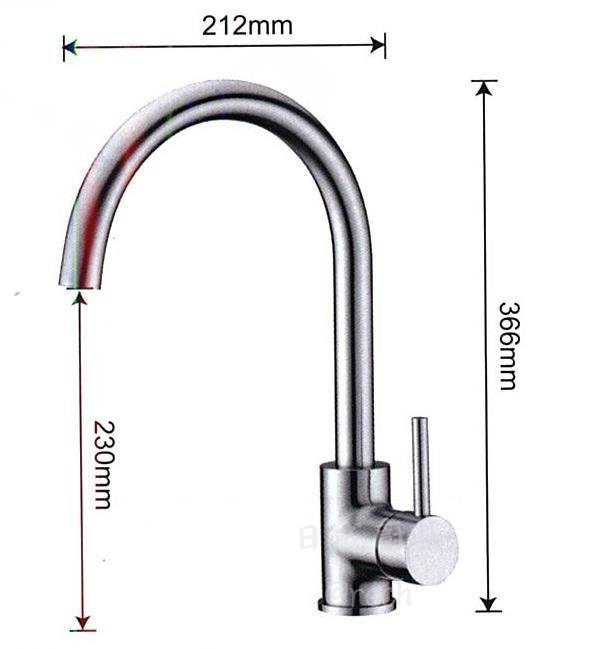 JTL JT-C805S 尺寸圖：高度366mm、出水高度230mm。