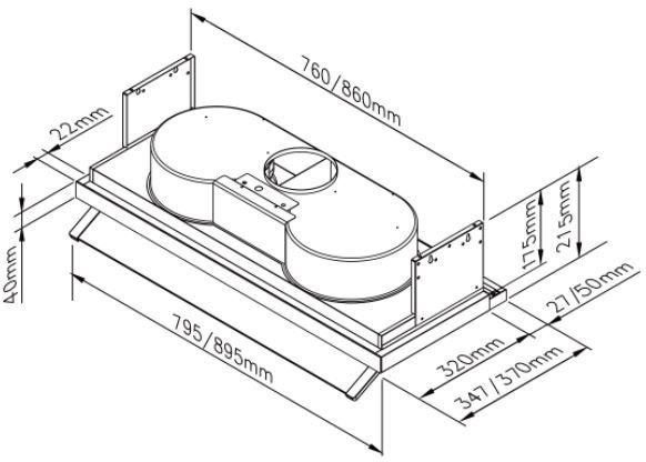 【日成】林內牌90cm 隱藏式排油煙機 RH-9370 
