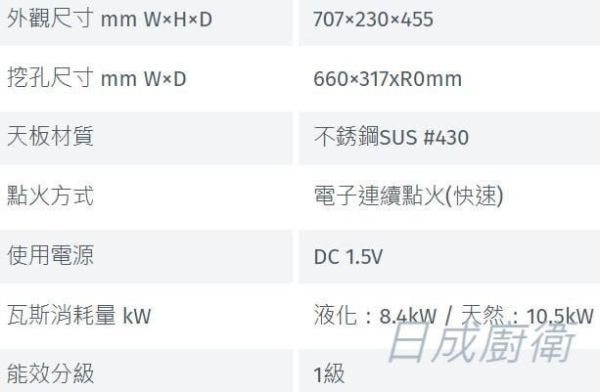 【日成】林內牌.嵌入式瓦斯爐.彩焱 RBTS-L260S 不銹鋼面板 