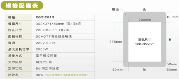 【日成】櫻花牌220V單口IH爐 EG2120AG 感應爐 桃園廚具,日成,日成廚衛,日成廚衛生活館,日成廚具,廚具,IH爐,單口,櫻花,優惠