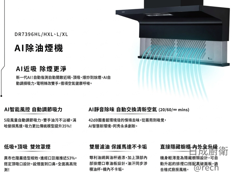 【日成】櫻花牌 DR7396L/XL 半隱藏式油煙機.DC變頻馬達 桃園廚具,日成,日成廚衛生活館,廚具,日成廚具,近吸式,油煙機,隱藏式,甜甜價,優惠