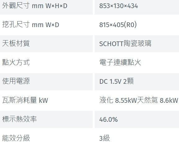 【日成】林內牌檯面三口爐 RB-3CGN-TR 內焰 進口品 