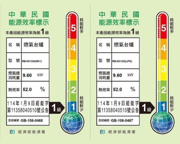 【日成】林內牌 顯示火力旋鈕 RB-N312G 內焰三口玻璃品字檯面爐 
