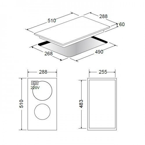 【日成】義大利 best電陶爐 雙口直式 E2835 