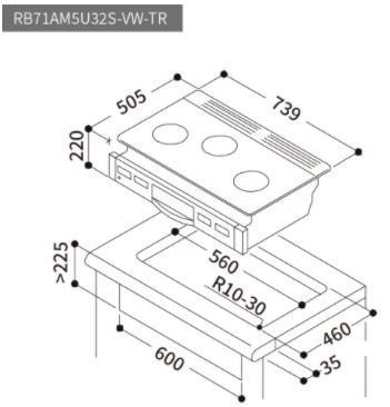 【日成】Rinnai林內牌爐連烤RB71AM5U32S-VW-TR嵌入式瓦斯爐＋小烤箱 