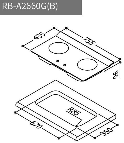 【日成】林內牌檯面爐.緻溫 RB-A2660G 玻璃雙口 