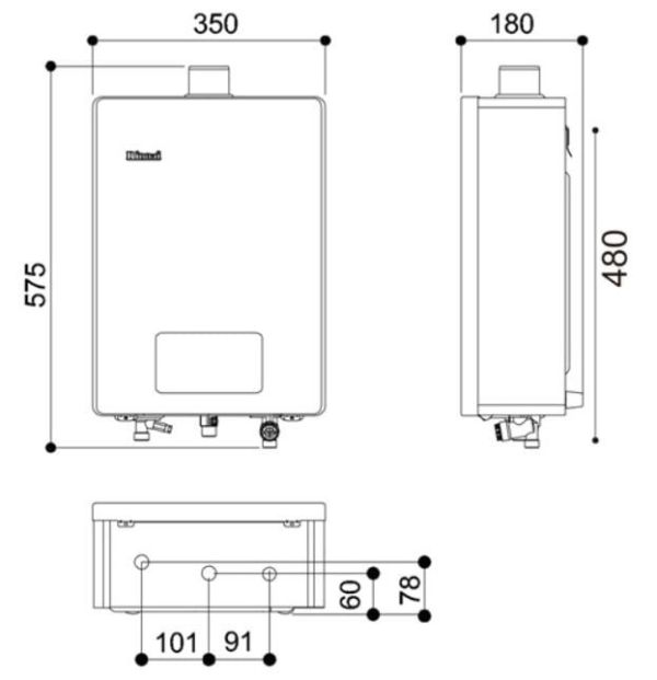 【日成】林內牌16L水量伺服器.強制排氣熱水器( RUA-C1620WF ) 