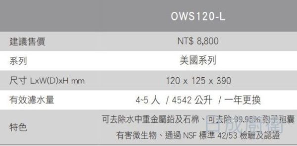 【日成】美國3M OWS120-L 家用櫥下型式淨水器 桃園廚具,日成,日成廚衛,日成廚衛生活館,廚具行,廚具,3M,淨水器,加購,優惠